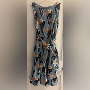 Ann Taylor Factory Toucan Bird Tie Dress Size Large